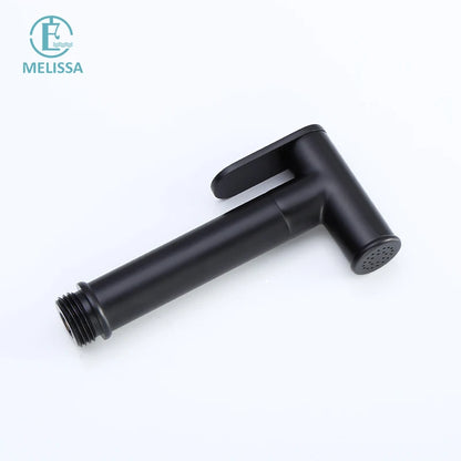 Melissa Modern Hotel Use Wall-Mounted Black Brass Toilet Bidet Sprayer Set with Vertical Spray and Water Saving Features