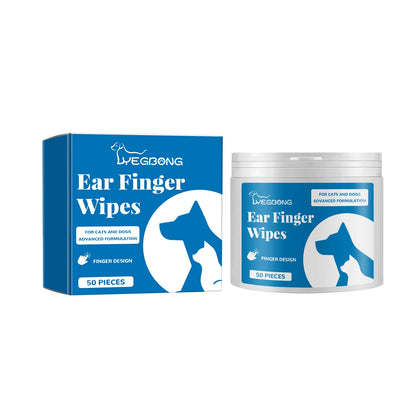 Pet Cleaning Finger Wipes Ear Care Finger Sleeves to Remove Earwax Ear Mites Ear Cleaning Care Pet