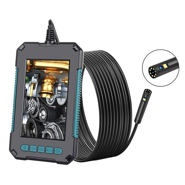 New Handheld 8mm Dual Lens Endoscope Camera Mini Waterproof  Inspection Camera 4.3inch Screen 2m Hard Cable Snake Camera