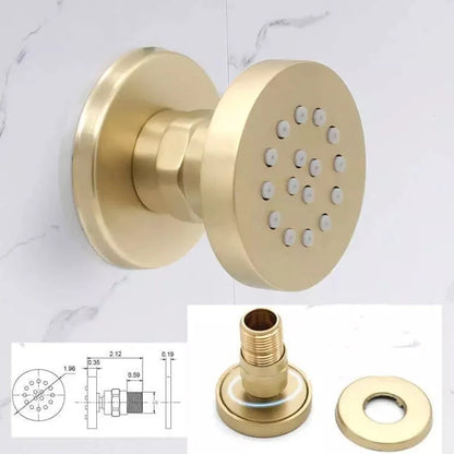 12-Inch Brushed Chrome LED Rain Shower Head System Thermostatic Mixer Single Handle Contemporary Brass Design Hotels Massage Jet