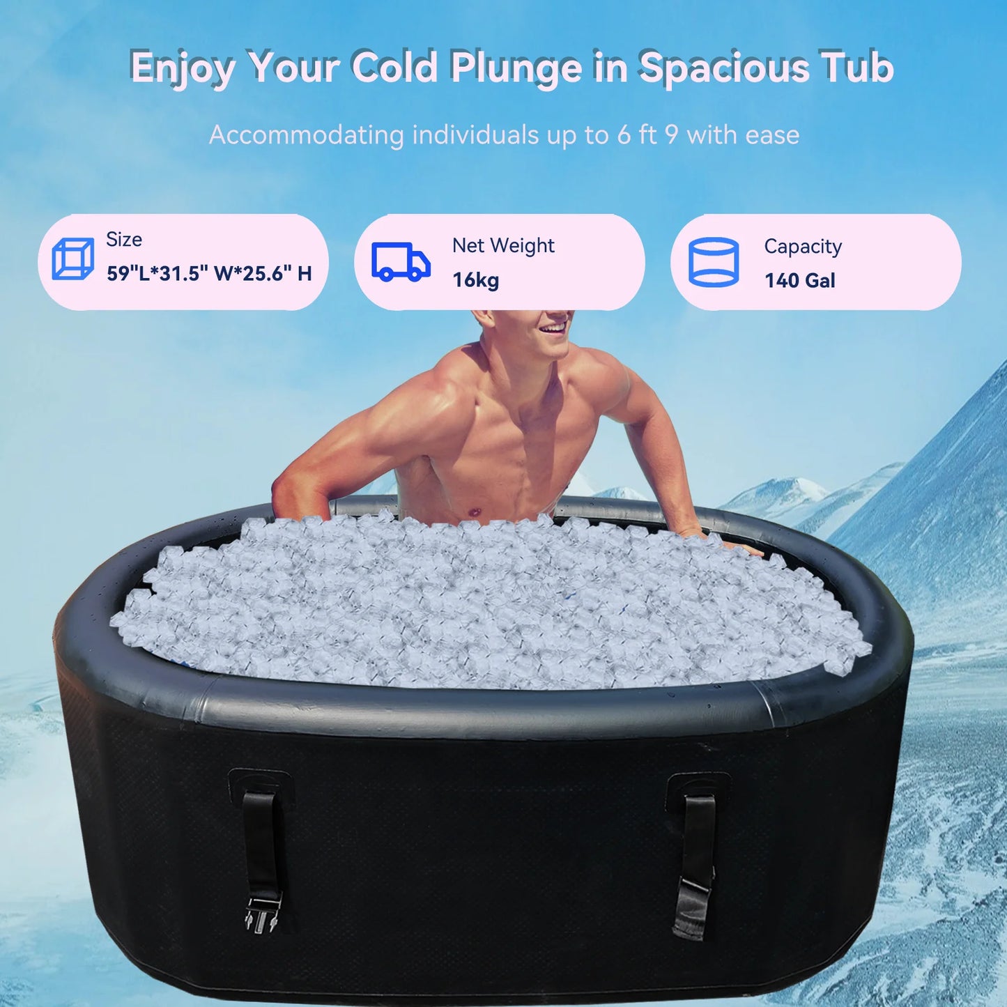 New Design Commercial Ice Bath Pod Inflatable Boiling Recovery Pod Pool Cold Plunges Tub for Chiller One Recovery Barrel