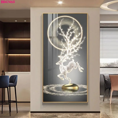 100X50CM  New Large Aluminum Alloy Frame Crystal Home Gallery Hanging Wall Decor Artwork Painting Dropshipping for Living DDP