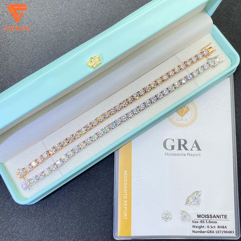 Fine Jewelry Popular White Gold Plated 925 Silver Iced Out Chain 8mm VVS Moissanite Hip Hop Rope Chain Necklace Charm for Men