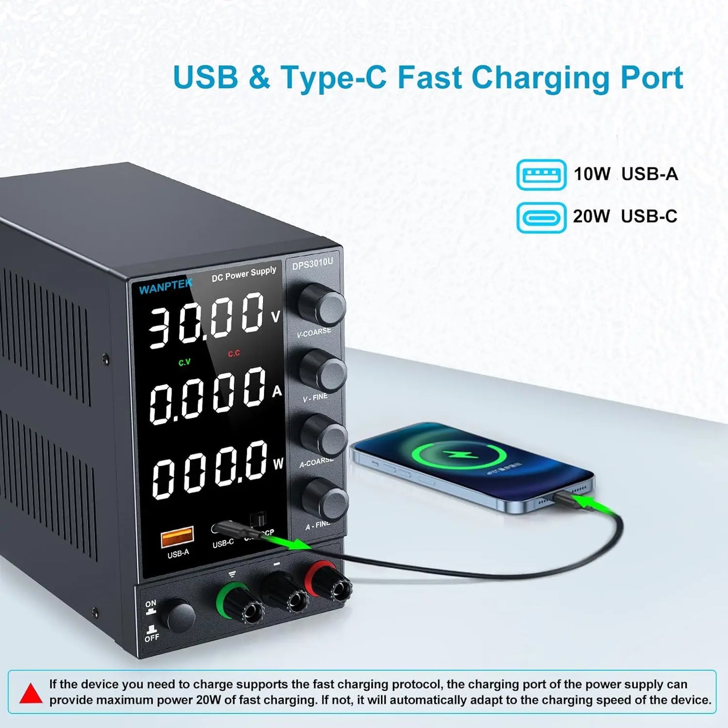 WANPTEK Adjustable Stable Voltage DC Power Supply 30V10A Mobile Maintenance Power Supply Battery Charging Switch Power Supply