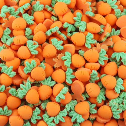 100PCS/BAG Easter Resin Carrot Flat Back Resin Charms Cabochon for Slime Filler Kid DIY Mobile Phone Decoration Craft