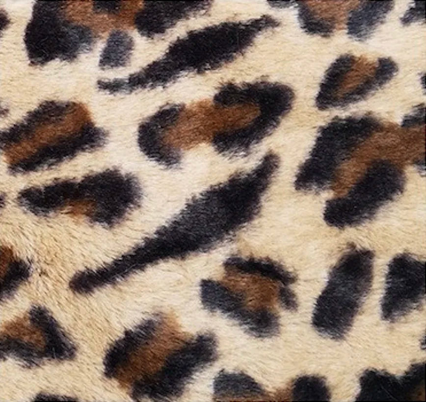 Custom Leopard Print Plush Knitted 100% Polyester Heavyweight Wind Proof Faux Fur Fabric High Quality Sewing Garment Girls Bag
