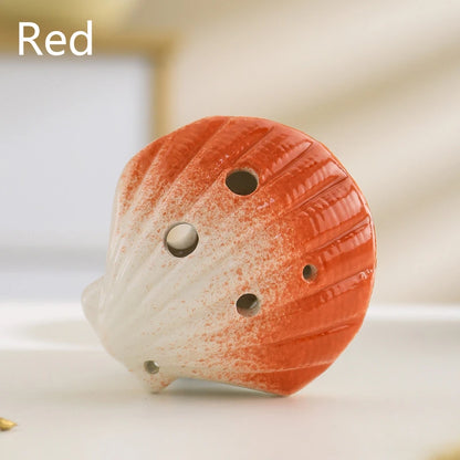 6 Hole Middle C Key Ocarina Shell Shape Ocarina Ceramics Material Musical Instruments