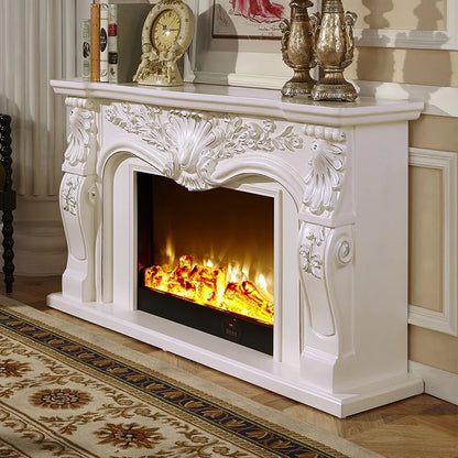 Modern European Style Outdoor Electric Fireplace Insert LED Flame Adjustable Thermostat Built-in Installation Class Energy