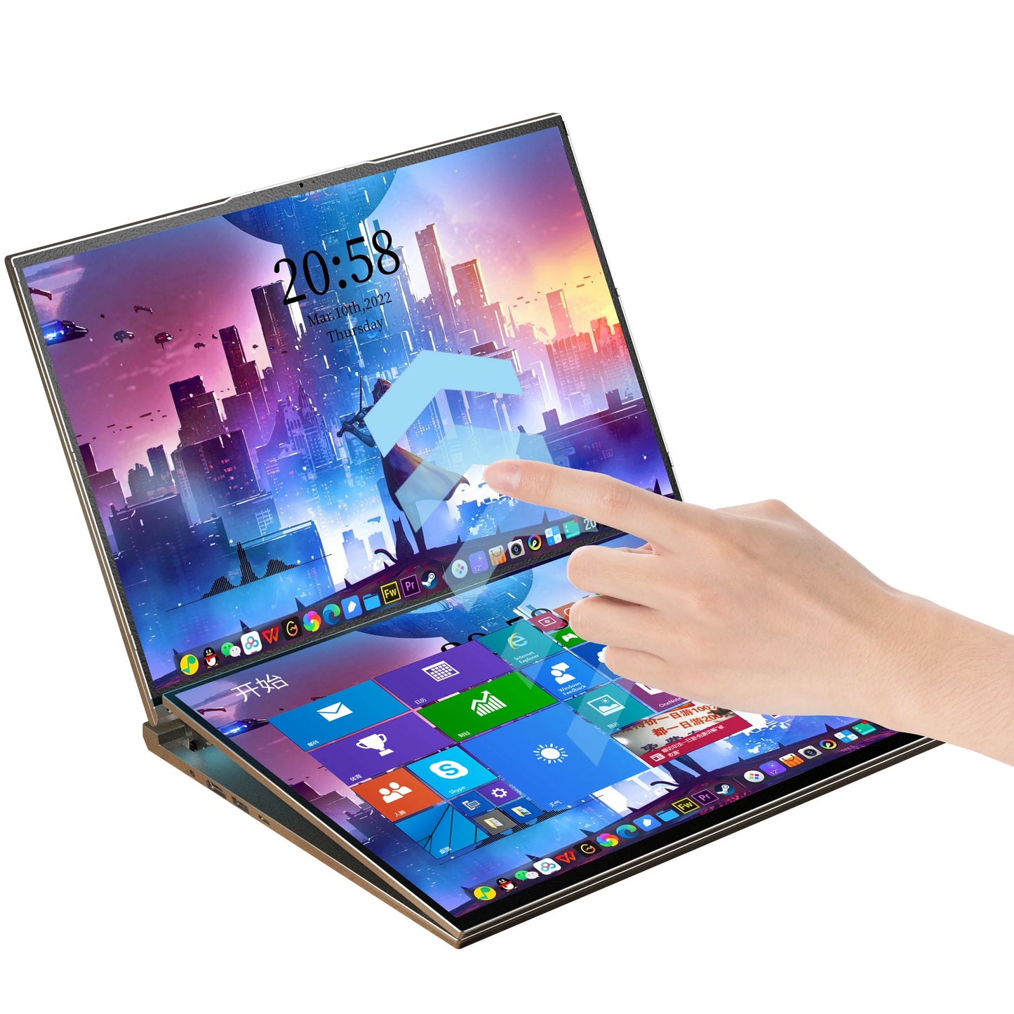 Factory Price Dual 16" Touch Screen Laptop 64GB RAM + 1TB ROM 12th Gen Intel Core I7 12-Core IPS Metal English Windows 11 1-Year