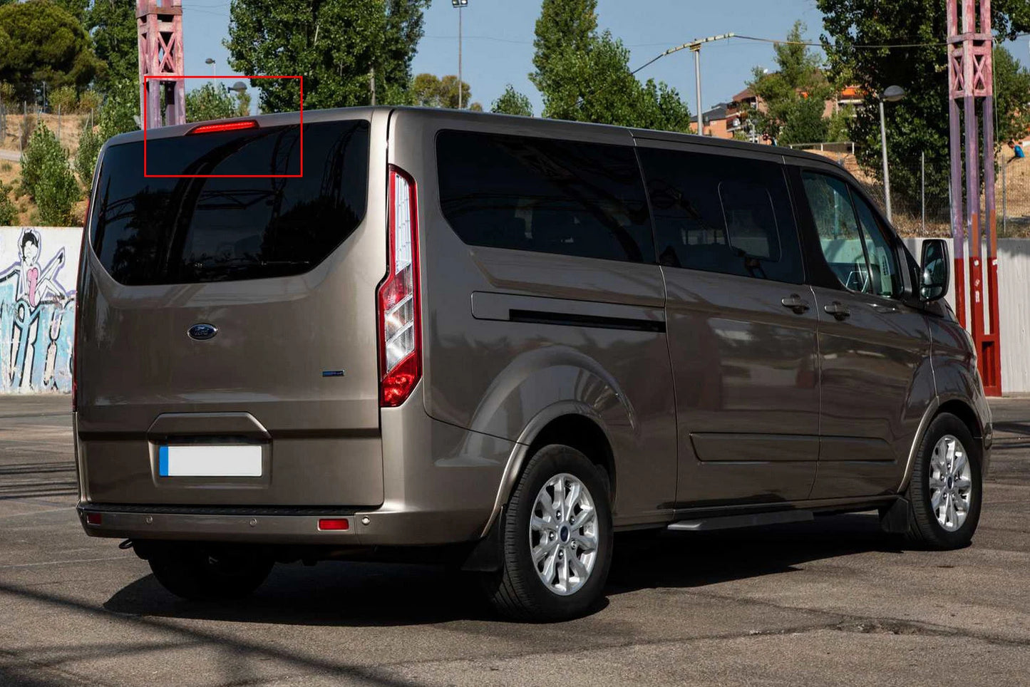For Ford Transit MK8 Tourneo Custom 2012-up Single tailgate Third LED High Mount Level Brake Stop Light Lamp Black Lens