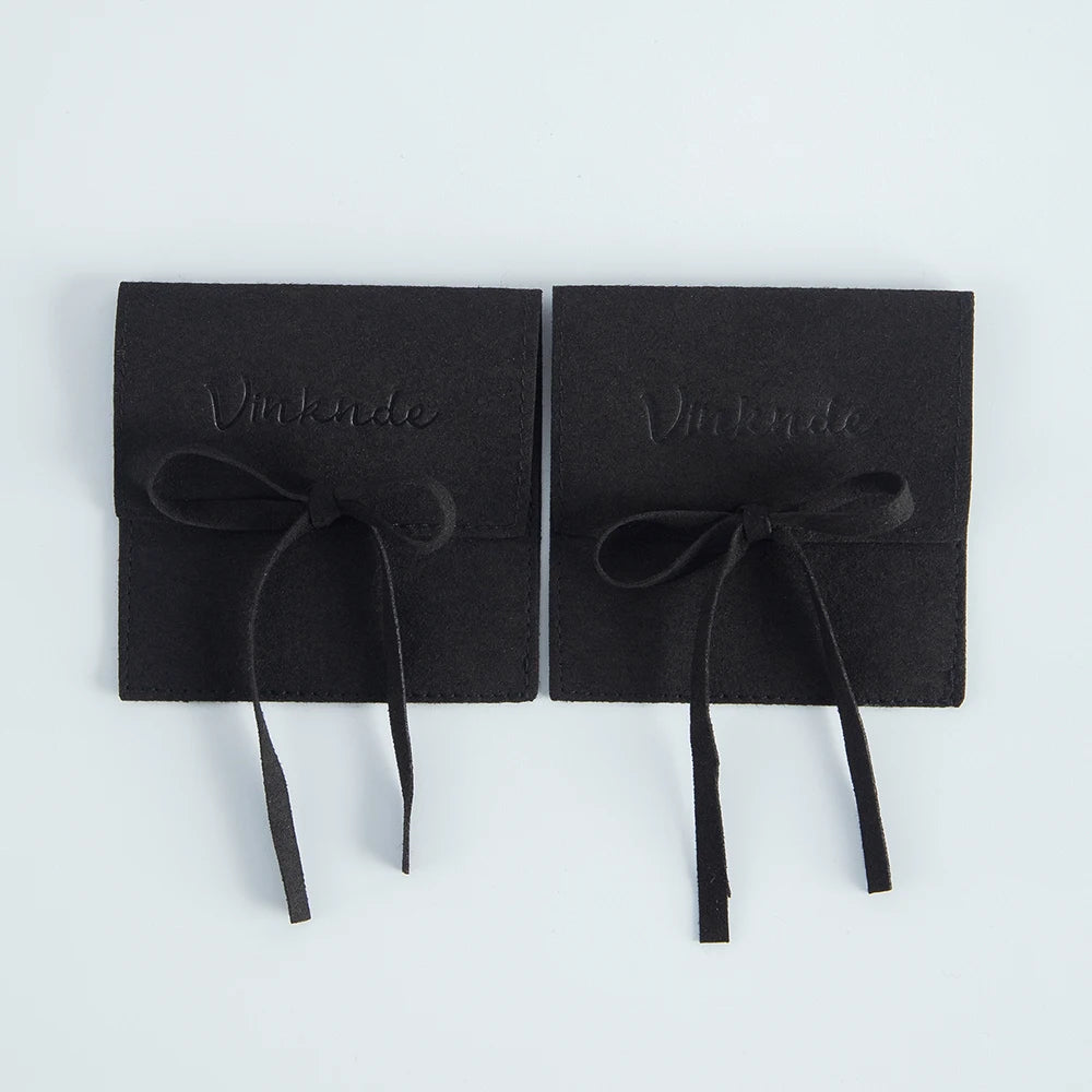 Wholesale 8*8cm Cream Luxury Microfiber Soft Packaging Bag Custom Unique Design with High Quality Logo for Jewelry Container