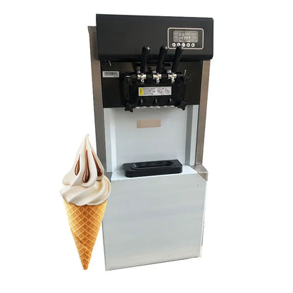 High Capacity Soft Ice Cream Machine Floor Standing Ice Cream Maker 3 Flavors for Supermarket Fast Production Hot Sale