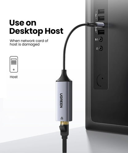 UGREEN USB Ethernet Adapter USB 3.0 Network Card to USB RJ45 Lan for PC Windows 10 Xiaomi Mi Box 3/S Nintend Switch Ethernet USB