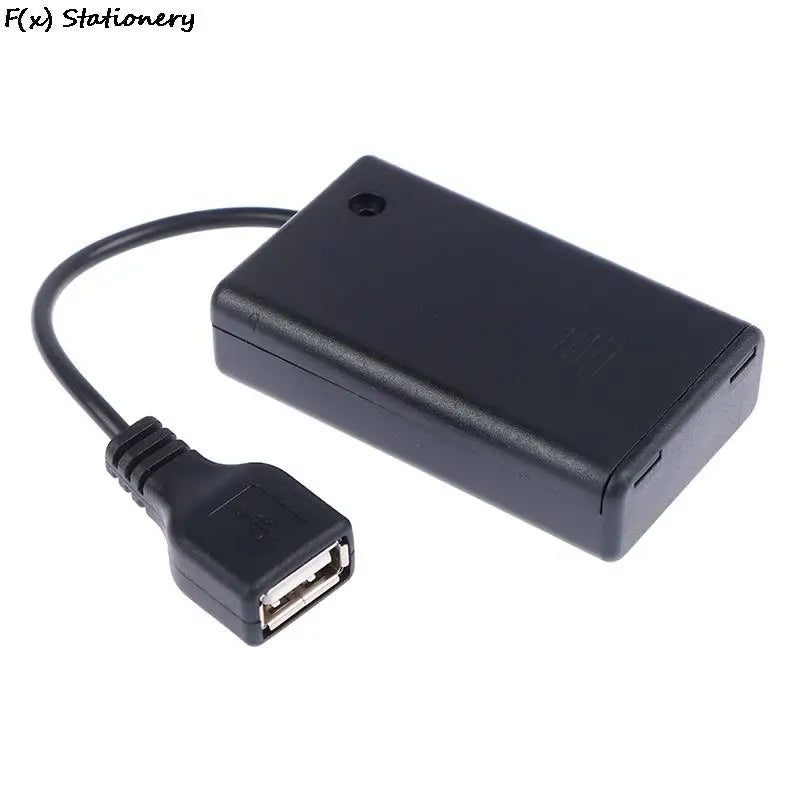 DC4.5V Portable Mini AAA Battery Holder Storage Box Case USB Power Supply Battery Box 65x45x15mm