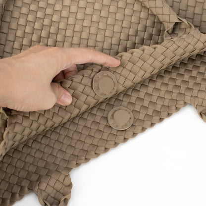 2 Pcs Set Fashion Casual Shoulder Waterproof Lady Woven Purse Hobo Women Neoprene Tote Bag Large Capacity Patchwork Handbag