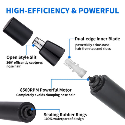 Electric Nose Hair Trimmer Men's Nose and Ear Remover USB Rechargeable Automatic Waterproof Washable Portable Nose Ear Trimmer