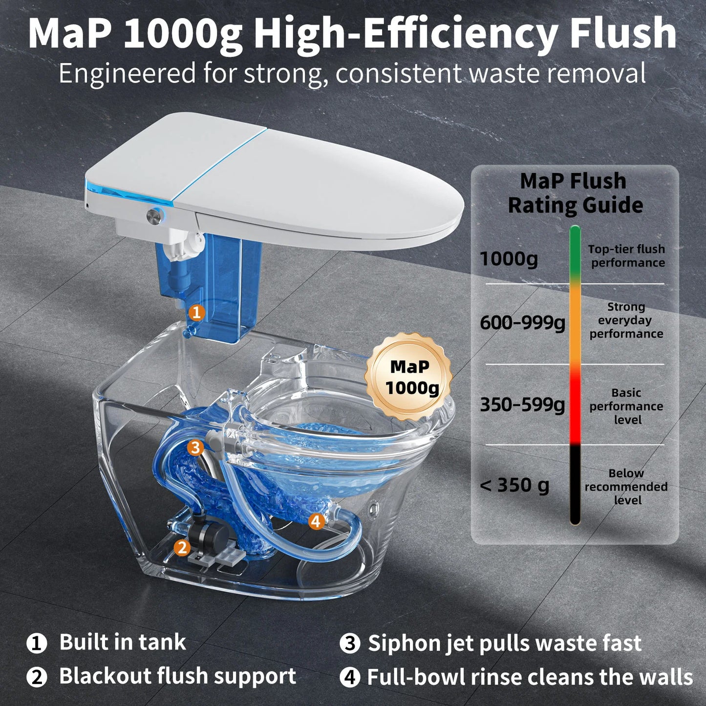 Modern Premium Intelligent Toilet Inventory Surplus Floor Mounted Luxury Electric Bidet Smart Toilet for Rental Property Upgrade