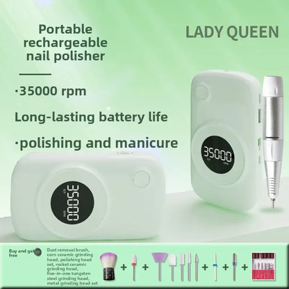 35000 Rpm 5000 MAh Battery Professional Nail Nail Removal Machine Polishing Portable Electric Nail File with Grinding Head