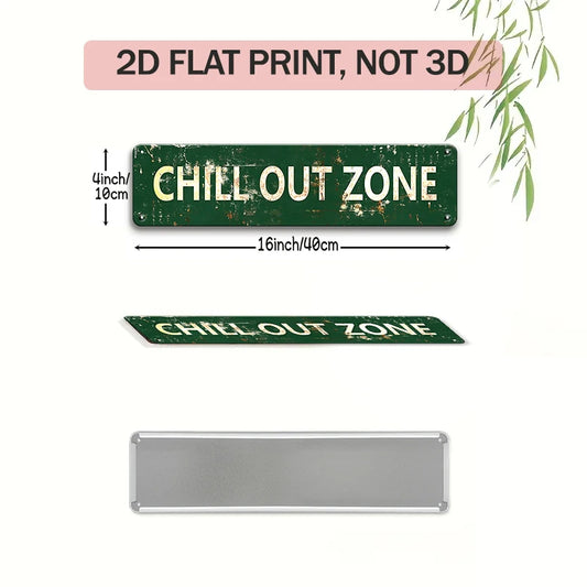 Vintage Beer BBQ Chill Out Zone Metal Signs Set Retro Bar Backyard Wall Decor