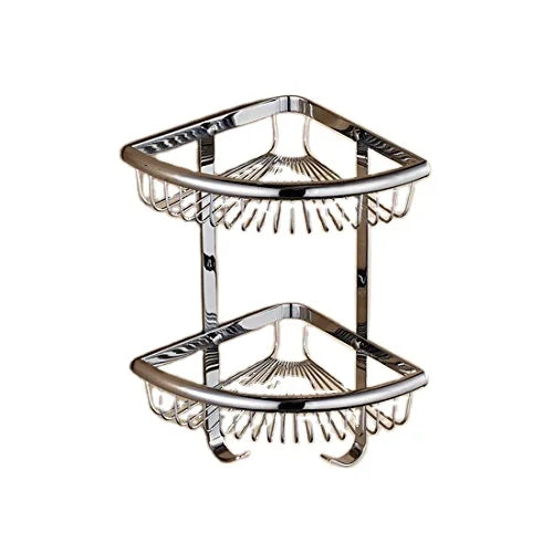 Beelee Wall Mounted Bathroom Shampoo and Shower Holder Corner Basket Bathroom Shelf Rack