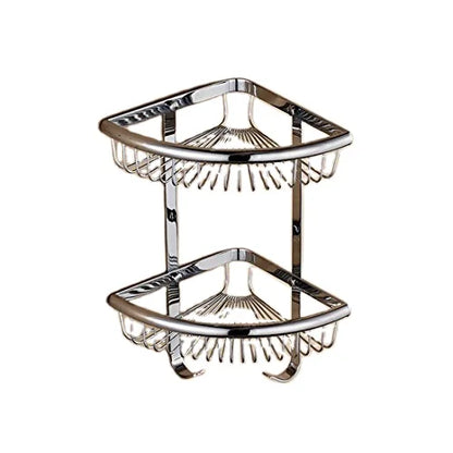 Beelee Wall Mounted Bathroom Shampoo and Shower Holder Corner Basket Bathroom Shelf Rack
