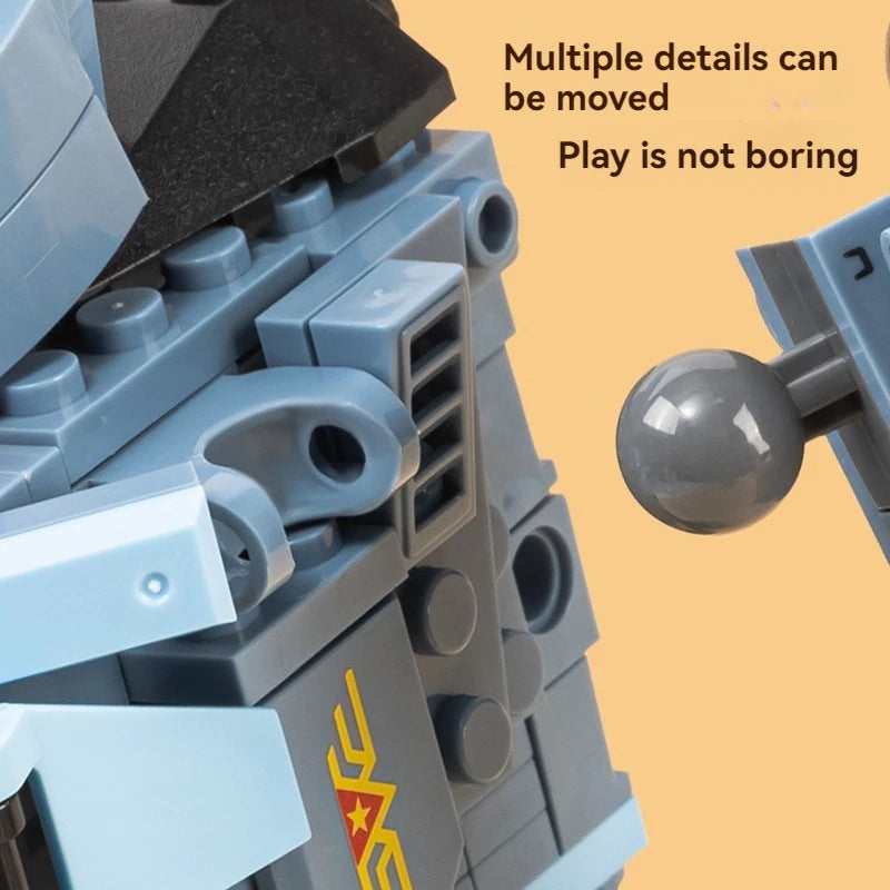 Deli YP120 Assemble Educational Toys Combined Building Block Mecha Robot Building Block Suit for Children 12pcs Per Carton Set