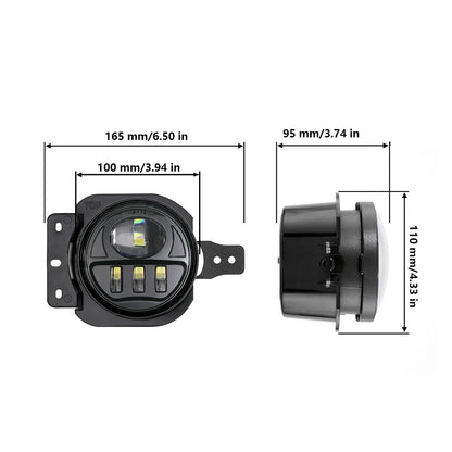 1 Pair LED Fog Lights for Jeep Wrangler JL 2018-2023 Driving Passing Lights Headlight 12V 6000K IP67 Waterproof
