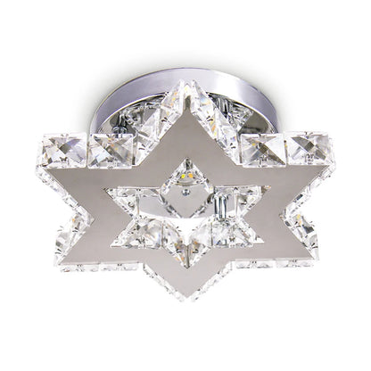 Modern K9 Crystal Chandelier Cool White Living Room Star Design Ceiling Light for Kitchen Living Room