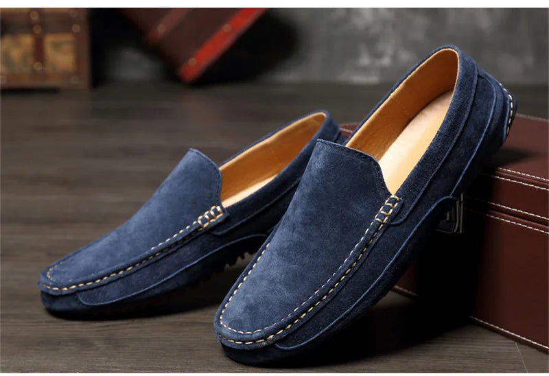 Suede Leather Man Loafers Luxury 2021 Casual Shoes For Men Boat Shoes Handmade Men Slipon Driving Shoes Male Moccasins Zapatos99