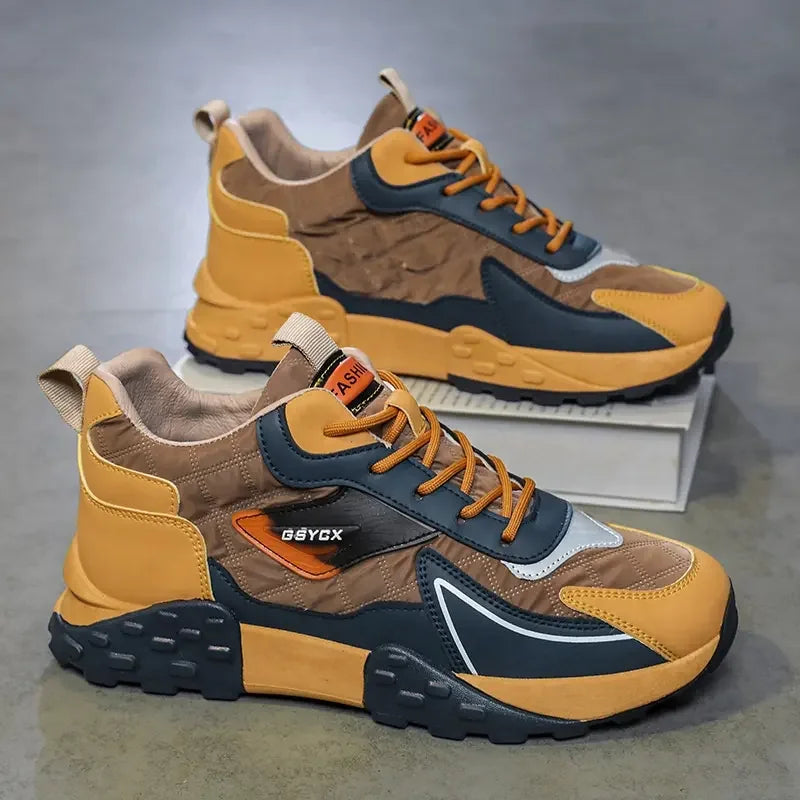 New Thick Soled Casual Sports Shoes Anti slip and Wear-resistant Men's Board Shoes Men's Height Increasing Running Shoes