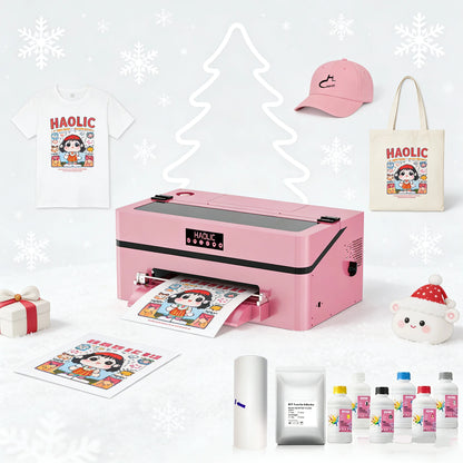 2026 XP600 Pink A3 DTF Printer with Oven | 13 Inch DTF Printer Inkjet Transfer Printing Machine for Small Business Production