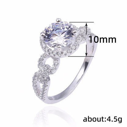 Q175 Women's White Gold Diamond Engagement Ring Round Brilliant Cut Natural G Color Halo Setting