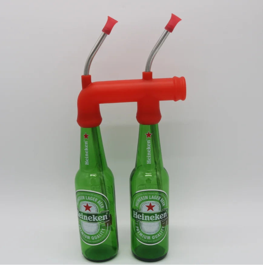 New Product Timer Double Beer Snorkel , Timing Double Bottle Beer Bongs for Party