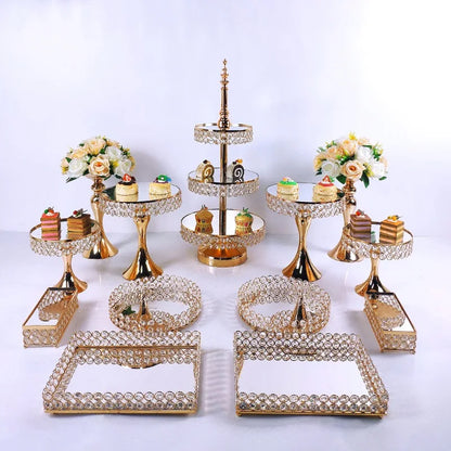 Wholesale Luxury Iron Cake Stands Set Gold Wedding Favor Cookware Tool for Kitchen Metal Cupcake Buffet Display Dessert Stand