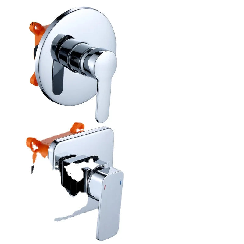 Modern In-wall Rain Head Shower Faucet Set H005 Brass Bathroom Mixer with Chrome Finish Concealed Shower Taps