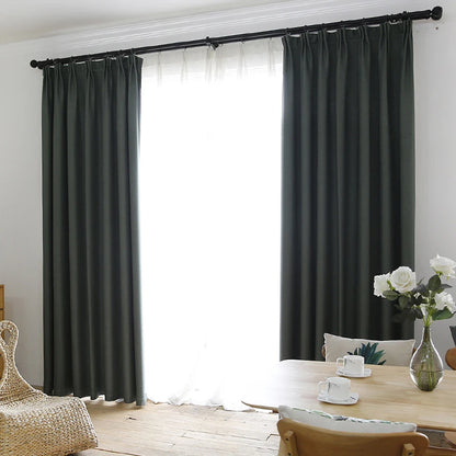 YCENTRE Faux Linen 70%-85% Shading Custom Made Insulating Modern Style Solid Color Blackout Curtain For Living Room Window