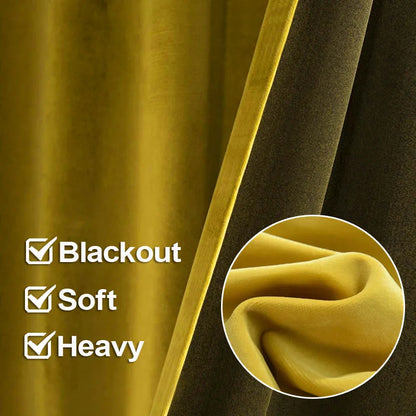 High Shading Velvet Blackout Curtain For Bedroom Insulating Modern Style Windows Living Room Curtain Home Decoration Custom Made