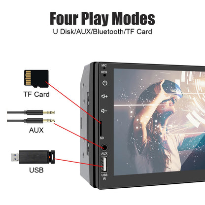 12V Car MP5 Player CarPlay Audio Screen Display Android Car Radio 7 Inch 2Din Stereo FM Transmitter Rear View Monitor Autoradio