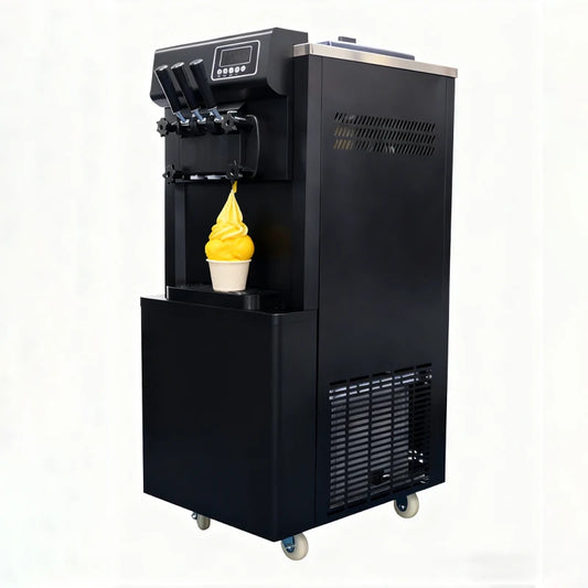 3 Flavors Ice Cream Maker 28-36L/H Fully Automatic Soft Ice Cream Machine with Two Compressor Precooling and Hopper Mixer by PDG ibma