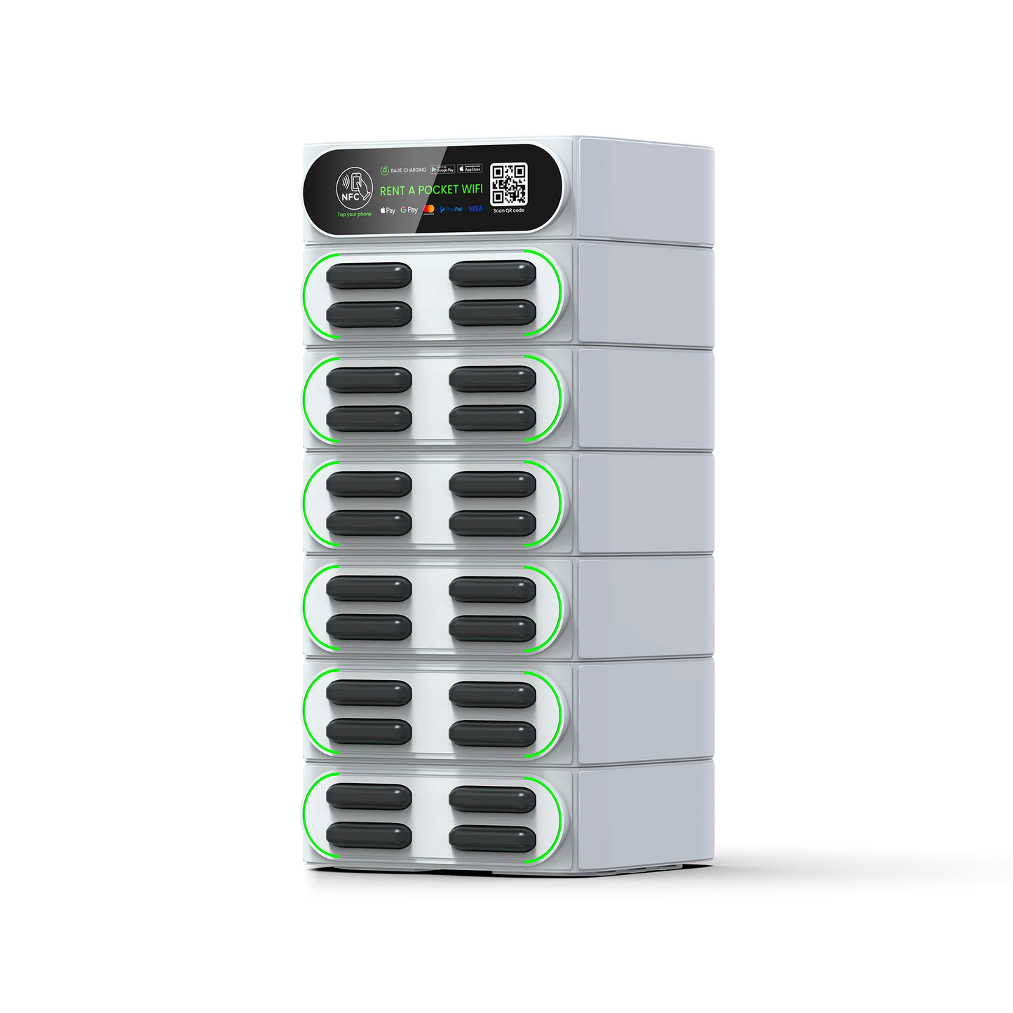 hot sale sharing power bank rental station 24-stack hire phone charging station with MIFI shared powerbank vending machine