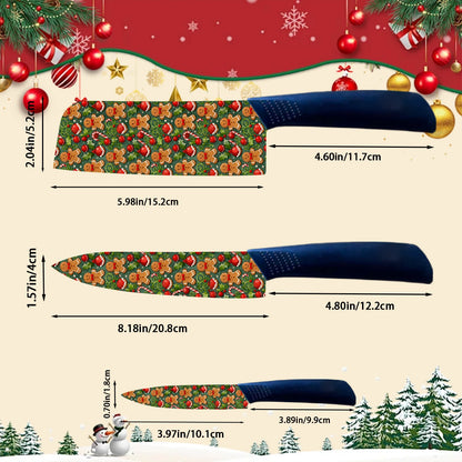 3-Piece Christmas Gingerbread Man Ceramic Knife Set Kitchen Sharp Durable Manufacturers That Drop Shop Through Shopify