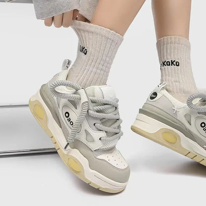 2024 New Women's Casual Sneaker Soft Bottom Fashionable Comfortable Breathable Anti-Slippery Walking Height Increasing Platform