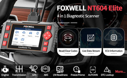 FOXWELL NT604 Elite OBD2 Auto Scanner ABS SRS Engine Transmission Code Reader OBD 2 Live Data Car Diagnostic Tool Free Update