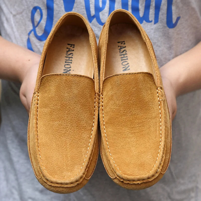 Suede Leather Man Loafers Luxury 2021 Casual Shoes For Men Boat Shoes Handmade Men Slipon Driving Shoes Male Moccasins Zapatos99