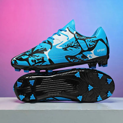 Men Anti Slip Soccer Spikes Shoes Wholesale High Top Youth Football CLeats Boots Artificial Turf Soccer Shoe