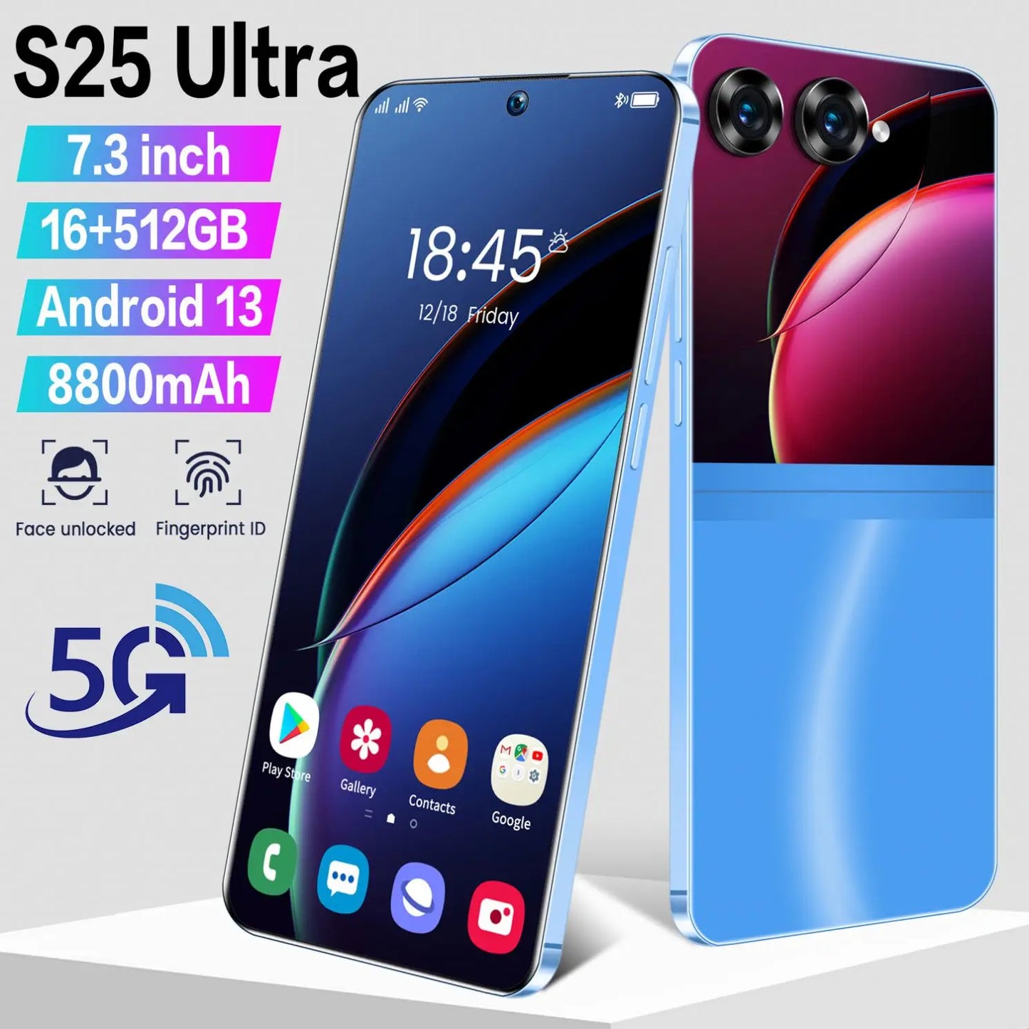 2025 NEW Brand Original S25 Ultra 5g Telephone 6.8 Inch 16Gb+514GB Android Smartphone Android 14 64MP 6999Amh 4G Mobile Phones