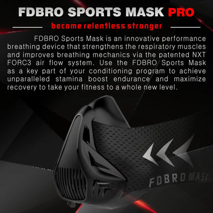 FDBRO MMA Cardio Workout 3.0 Running Resistance Elevation Endurance Mask for Fitness High Altitude Training Sports Mask