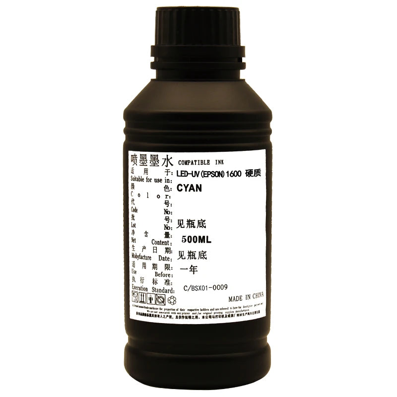 Wholesale UV Ink for Eps I1600 U1 Printhead Uv Flatbed Printer Ink 500ml Bottles LED Uv Ink for Wall Printer Cmykw Eps I1600 Ink