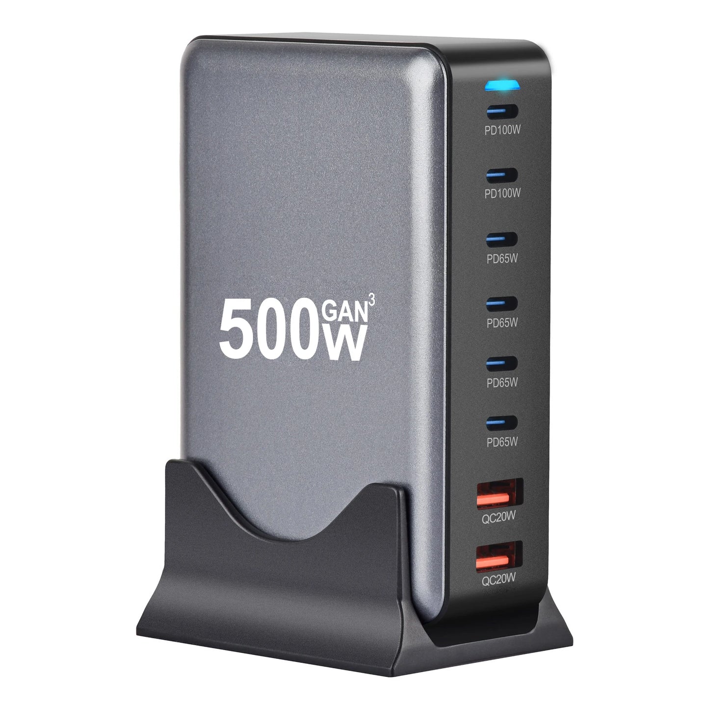 New 500w 8 Ports Gan Multi-function Desktop Charger Us Eu Uk Au Adapter Fast Charger for Laptop Mobile Phone 6C2A  Power Adapter