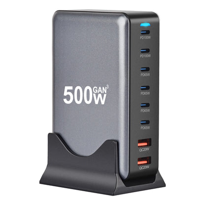 New 500w 8 Ports Gan Multi-function Desktop Charger Us Eu Uk Au Adapter Fast Charger for Laptop Mobile Phone 6C2A  Power Adapter